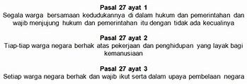 Pasal 27 Ayat 1 Uud Nri Tahun 1945 Yang Berbunyi